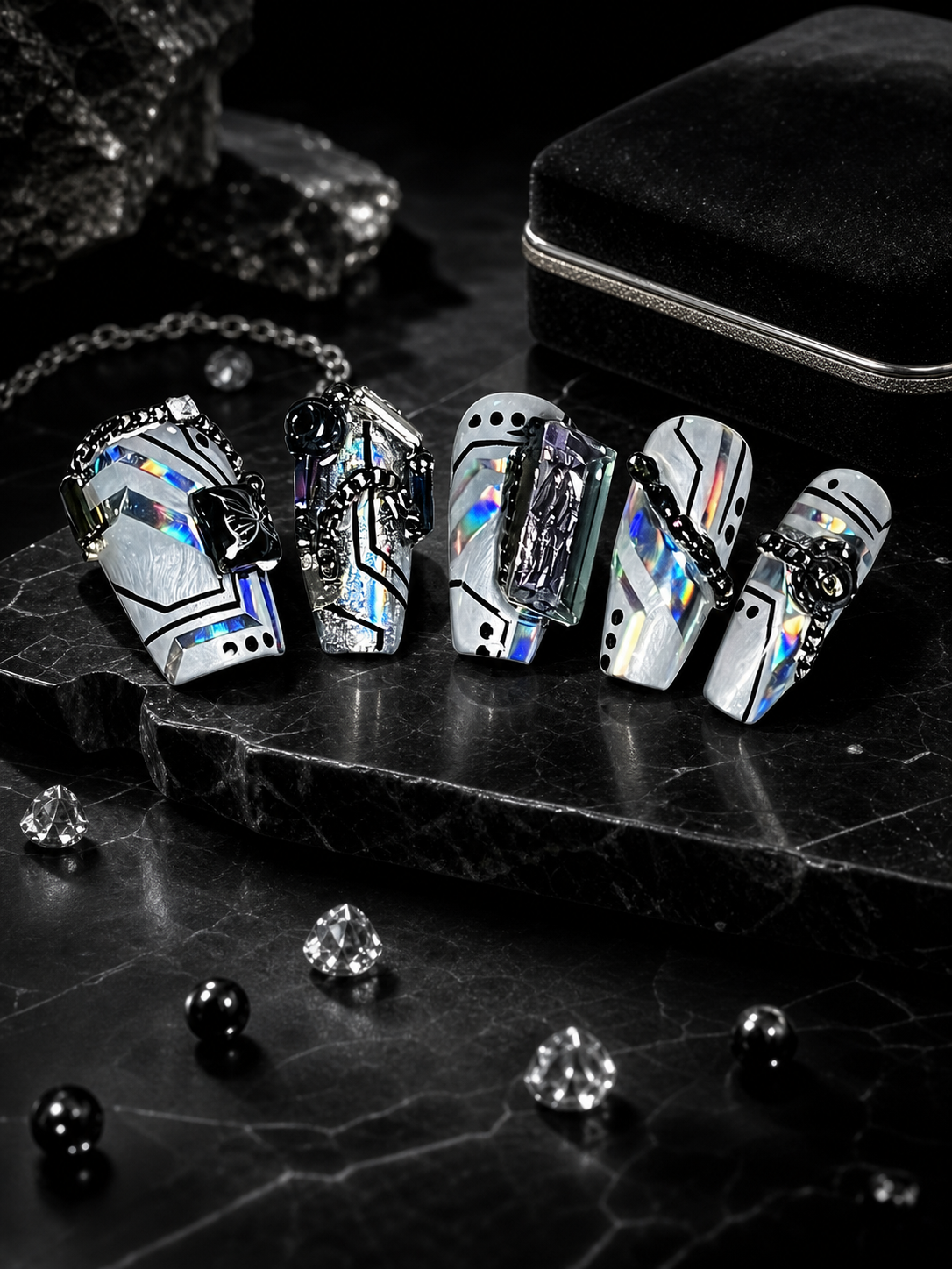 Cyberpunk Chrome Odyssey | LUMlix Haute Nail
