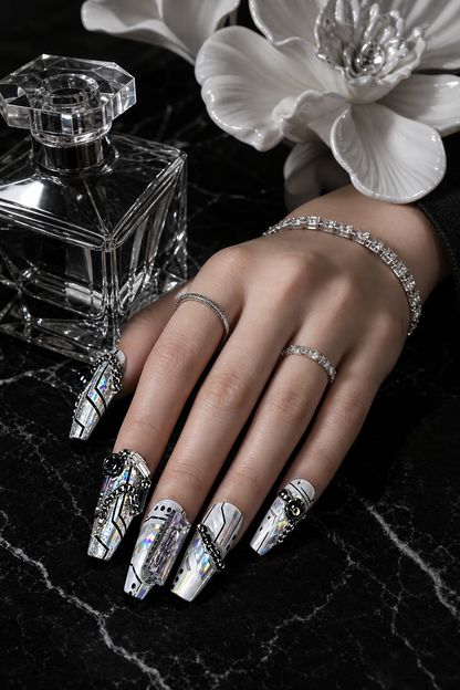 Cyberpunk Chrome Odyssey | LUMlix Haute Nail