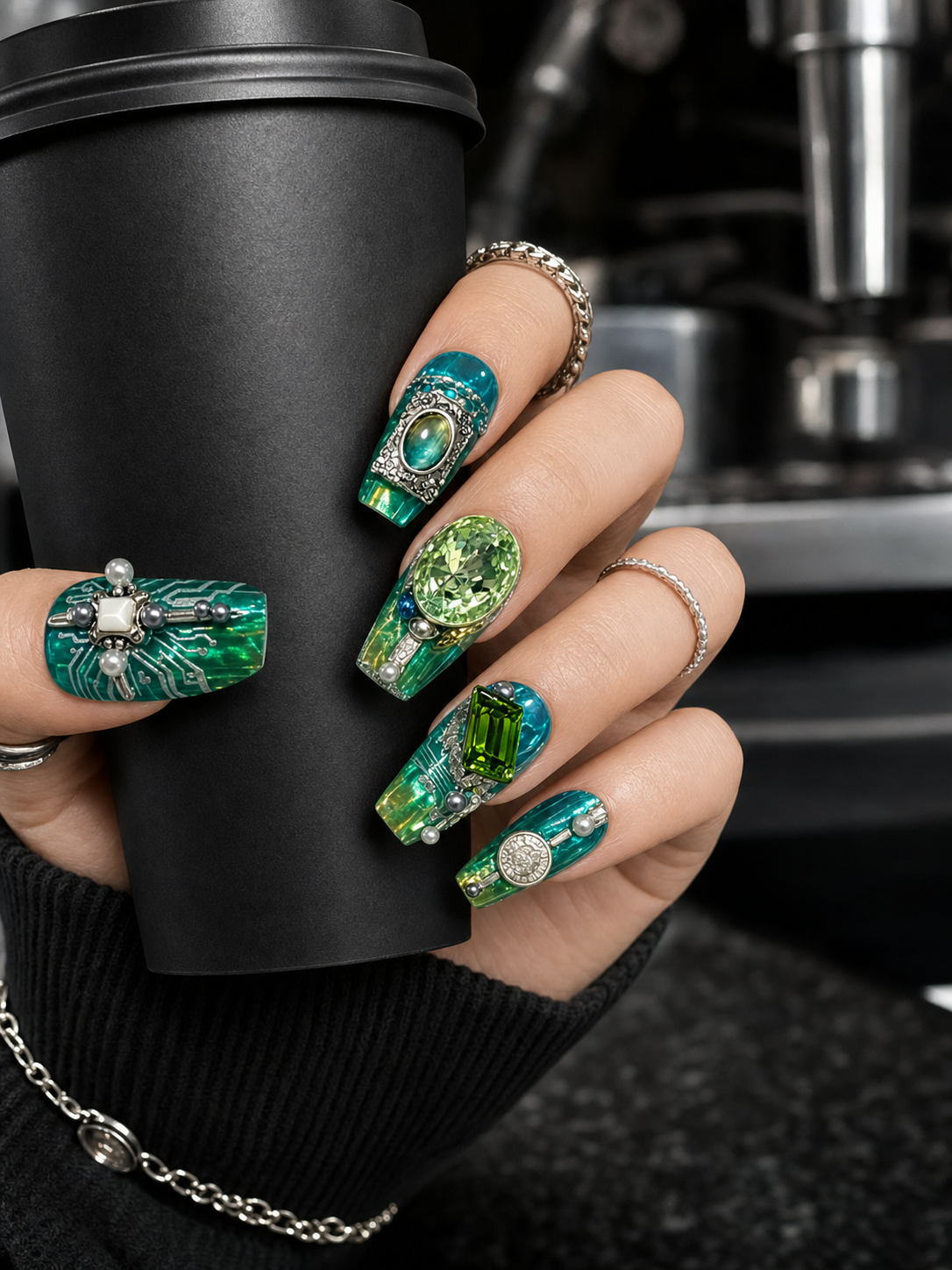 Verdant Circuitry Sovereign | LUMlix Haute Nail