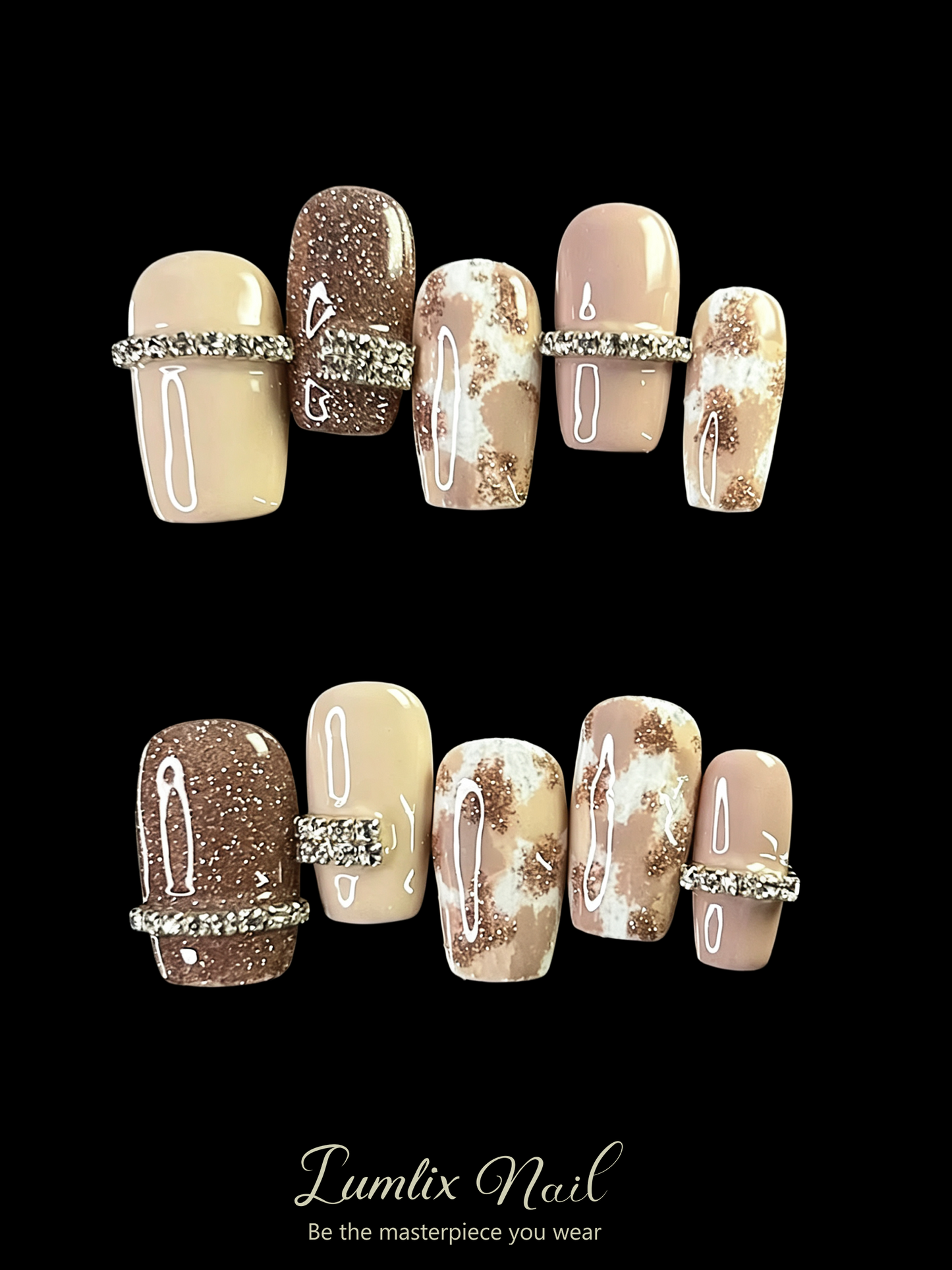 Gilded Mocha Minimalist | LUMlix Haute Nail