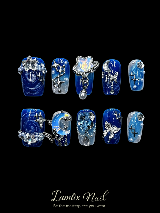 Celestial Midnight Reverie | LUMlix Haute Nail