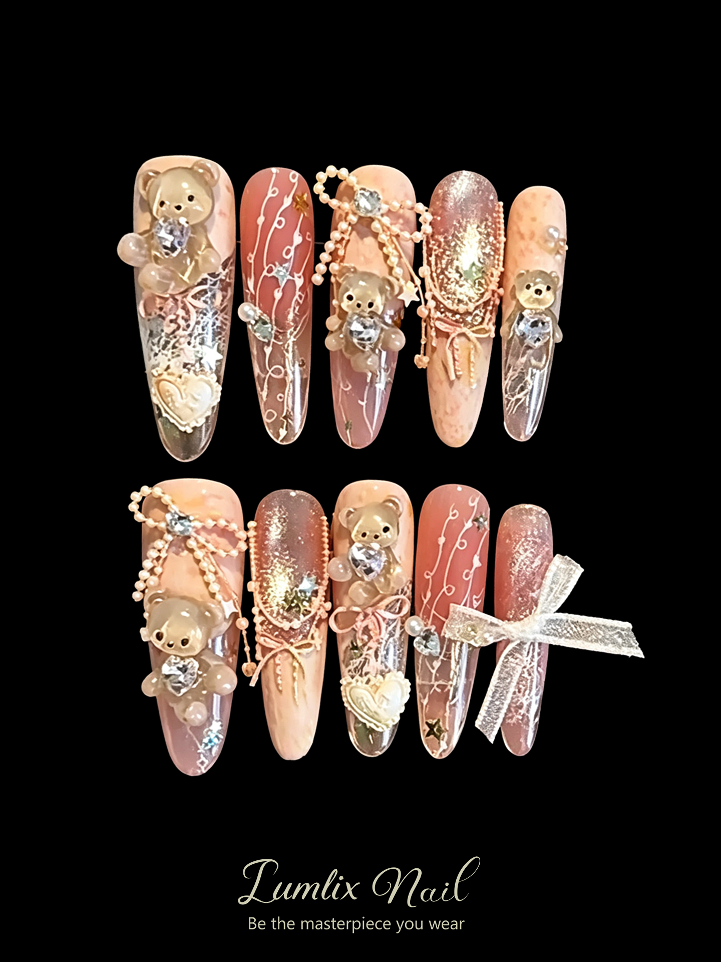 Whimsical Amber Bear | LUMlix Haute Nail