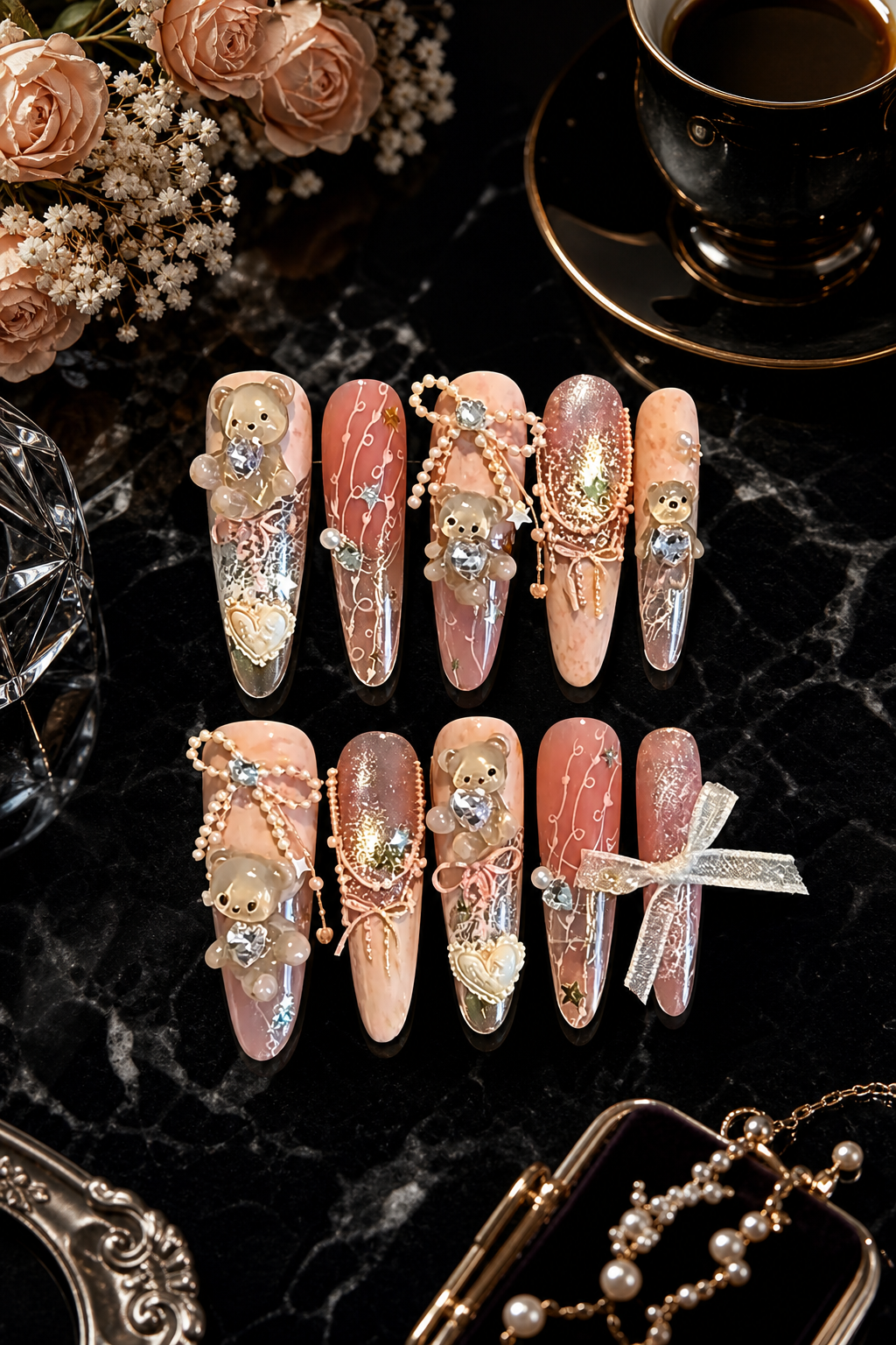 Whimsical Amber Bear | LUMlix Haute Nail
