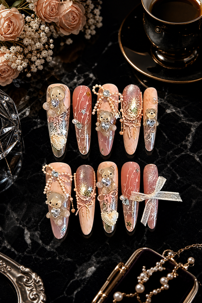 Whimsical Amber Bear | LUMlix Haute Nail