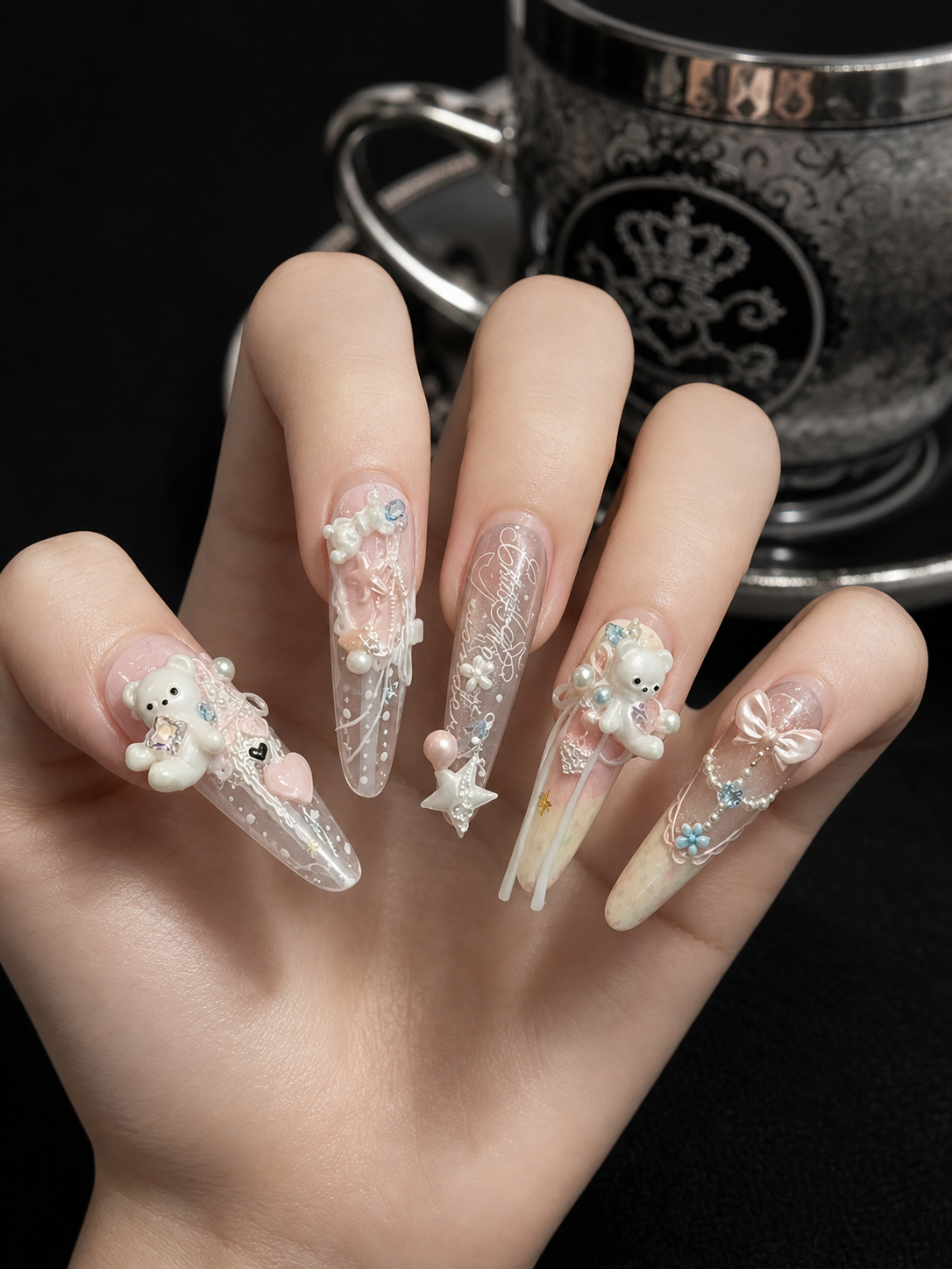 Celestial Porcelain Reverie | LUMlix Haute Nail