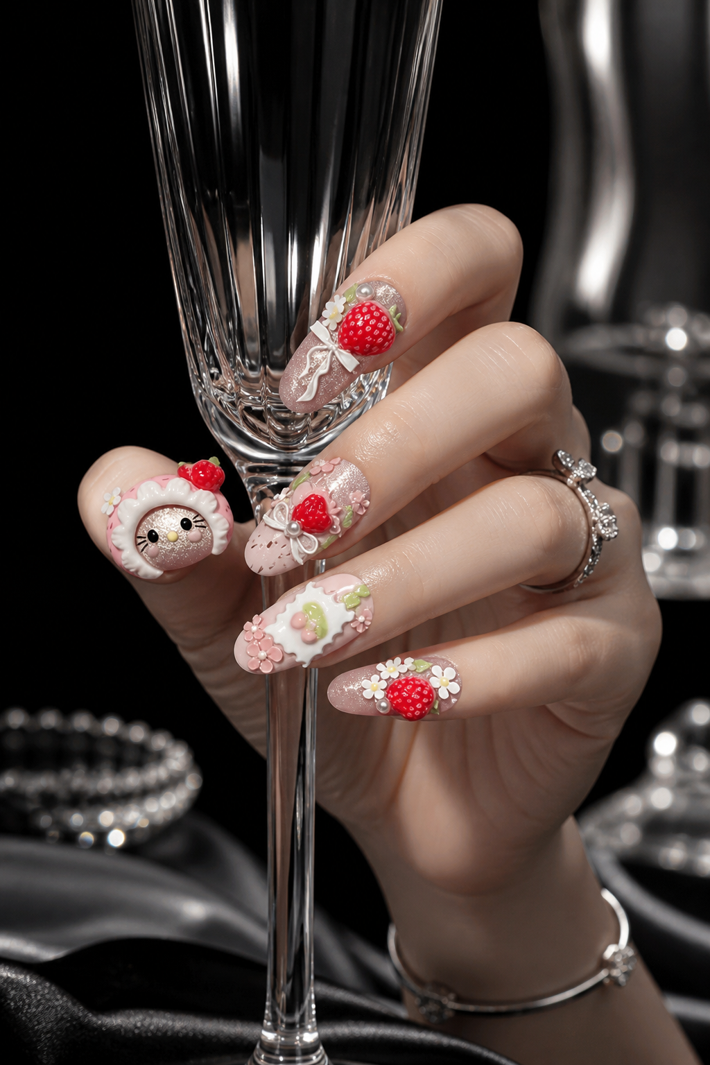 Strawberry Cream Couture | LUMlix Haute Nail