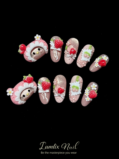 Strawberry Cream Couture | LUMlix Haute Nail
