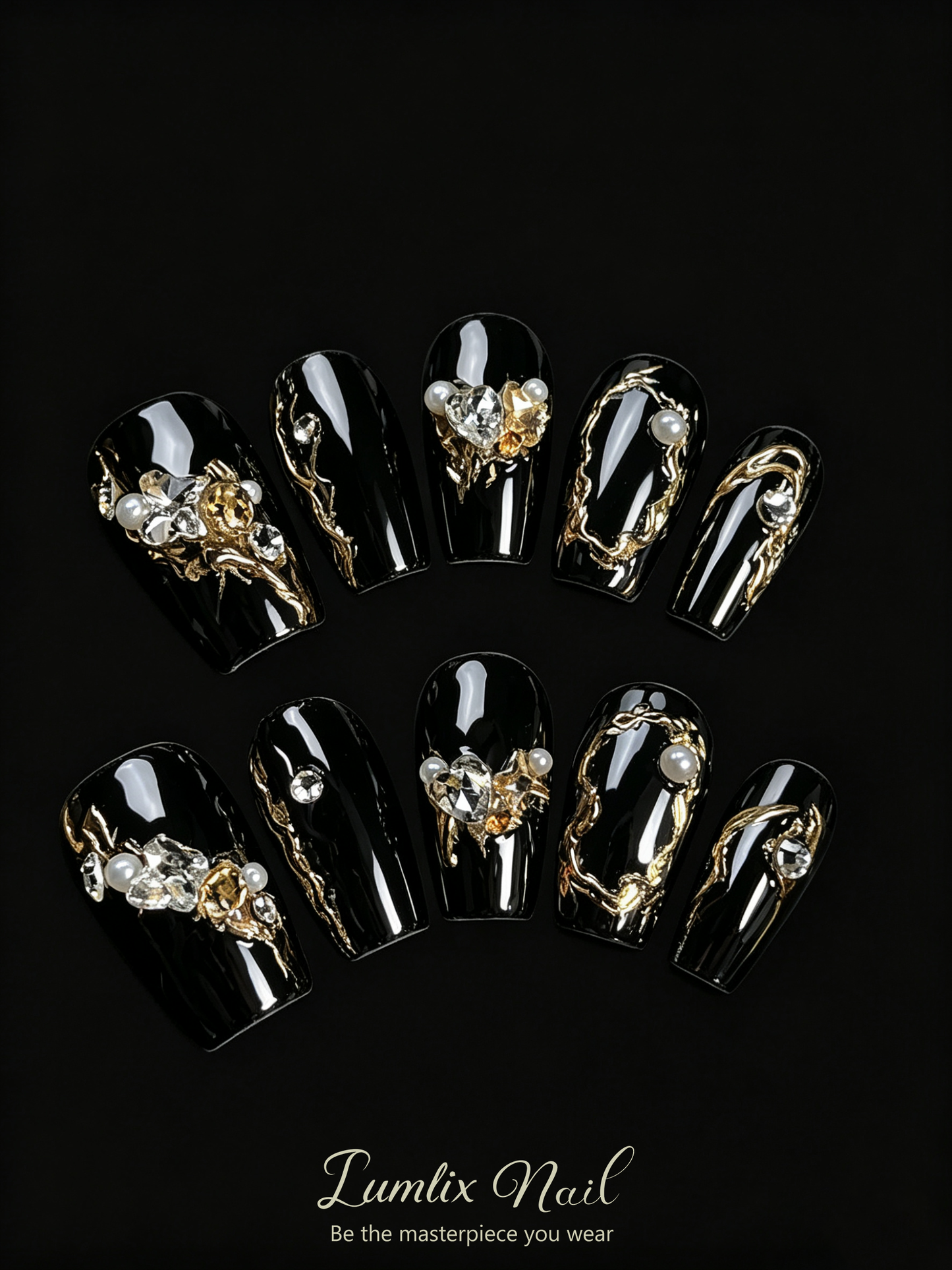 Midnight Gold Dynasty | LUMlix Haute Nail