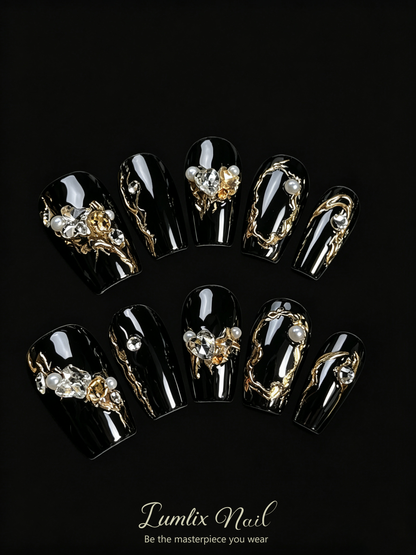 Midnight Gold Dynasty | LUMlix Haute Nail