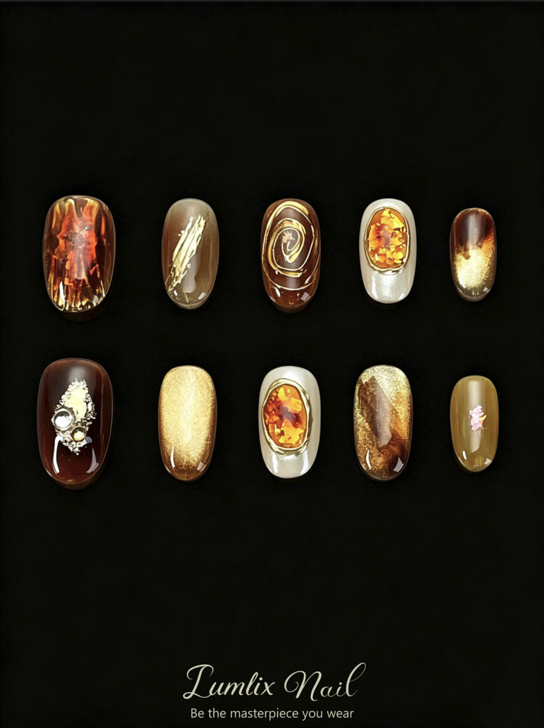 Amber Reverie | LUMlix Haute Nail