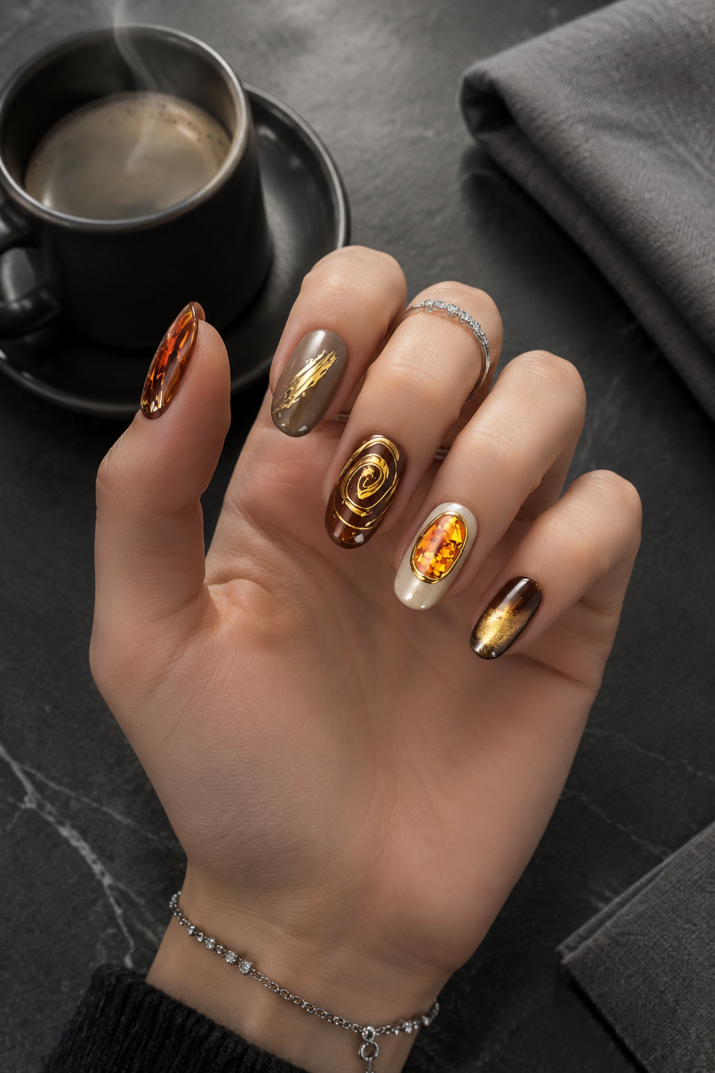 Amber Reverie | LUMlix Haute Nail