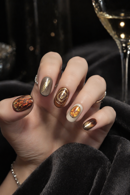 Amber Reverie | LUMlix Haute Nail