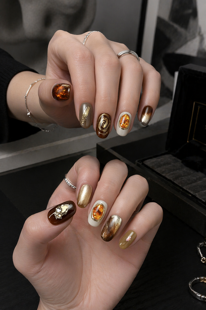 Amber Reverie | LUMlix Haute Nail