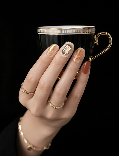 Gaia's Amber Alchemy | LUMlix Haute Nail