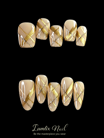 Gilded Geometry | LUMlix Haute Nail