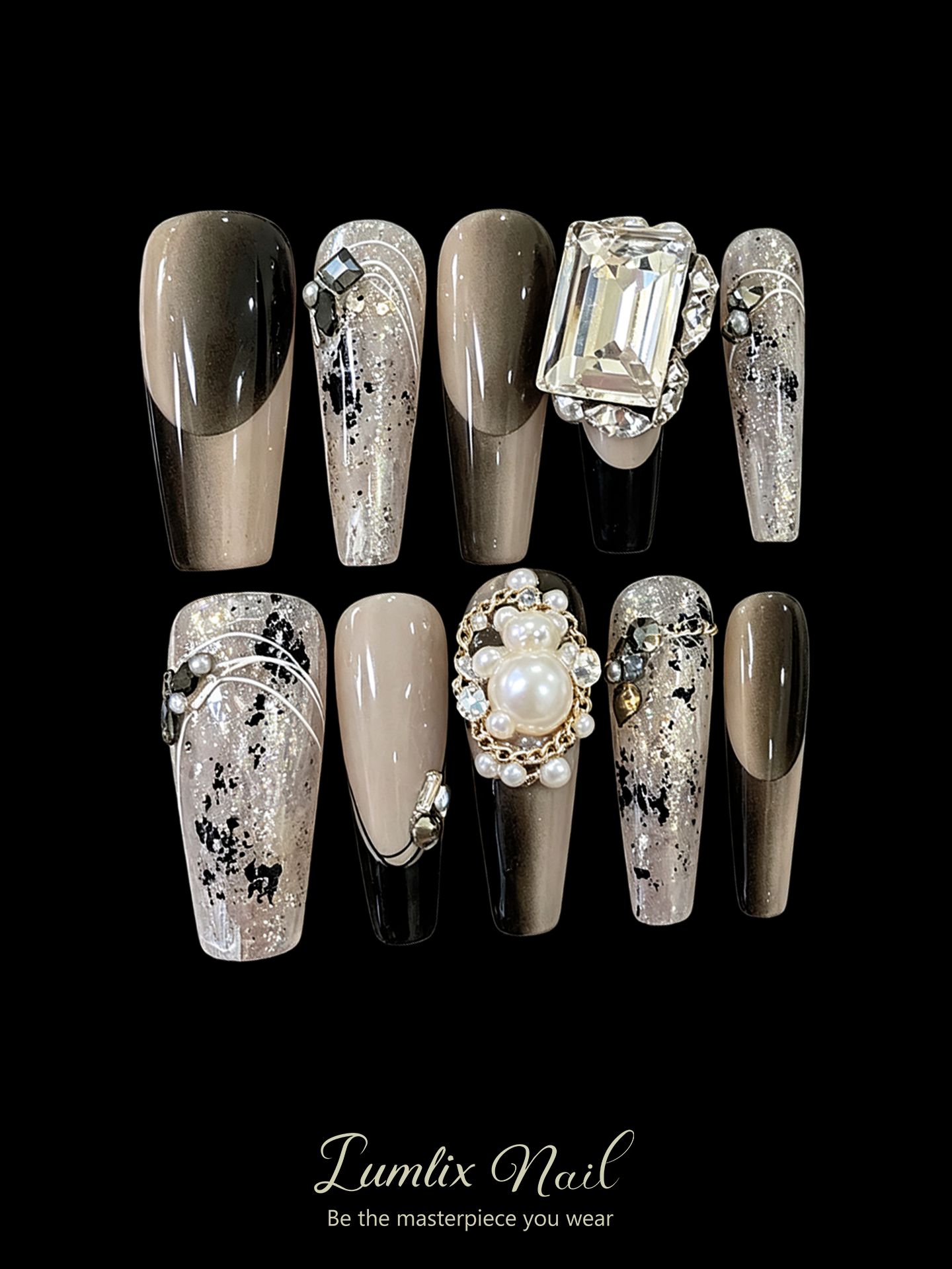 Obsidian & Pearl Nocturne | LUMlix Haute Nail