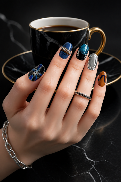 Midnight Industrial Rhapsody | LUMlix Haute Nail
