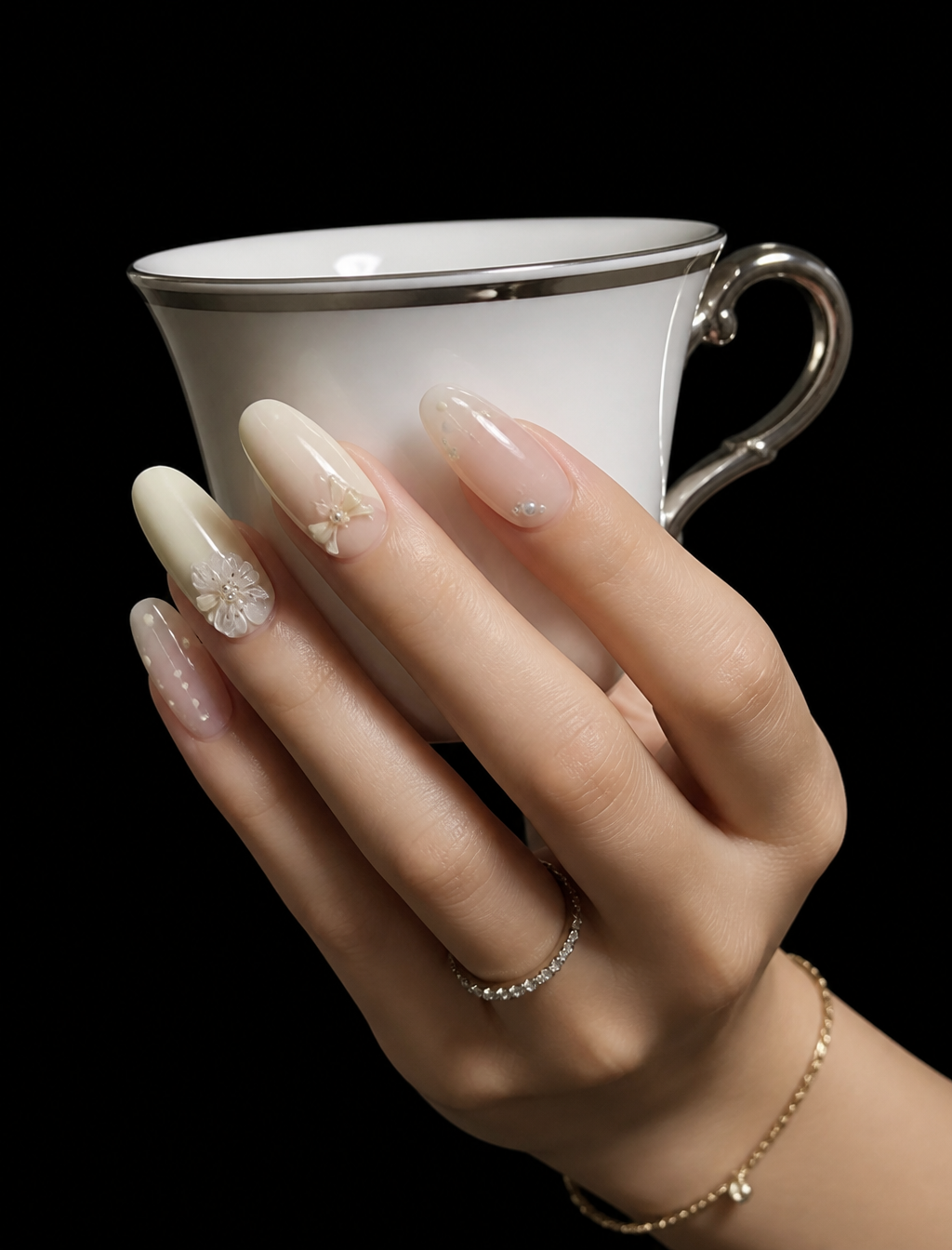 Flora's Porcelain Waltz | LUMlix Haute Nail