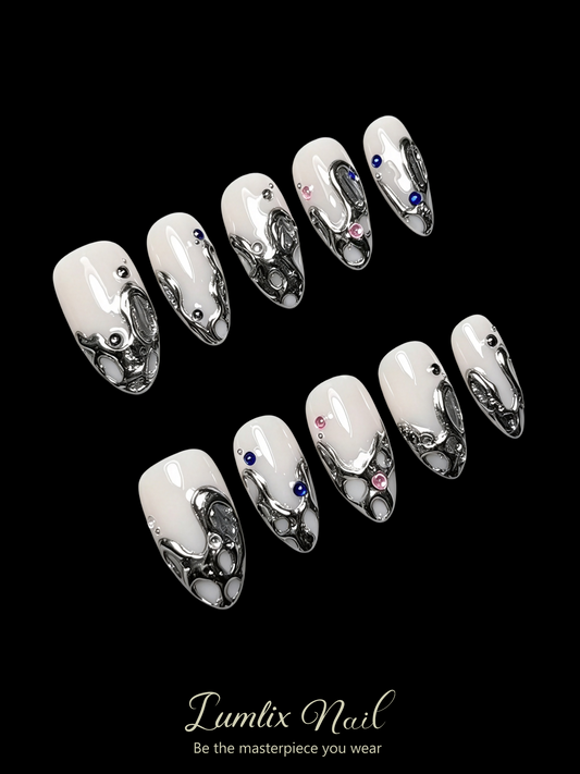 Liquid Chrome Phantom | LUMlix Haute Nail