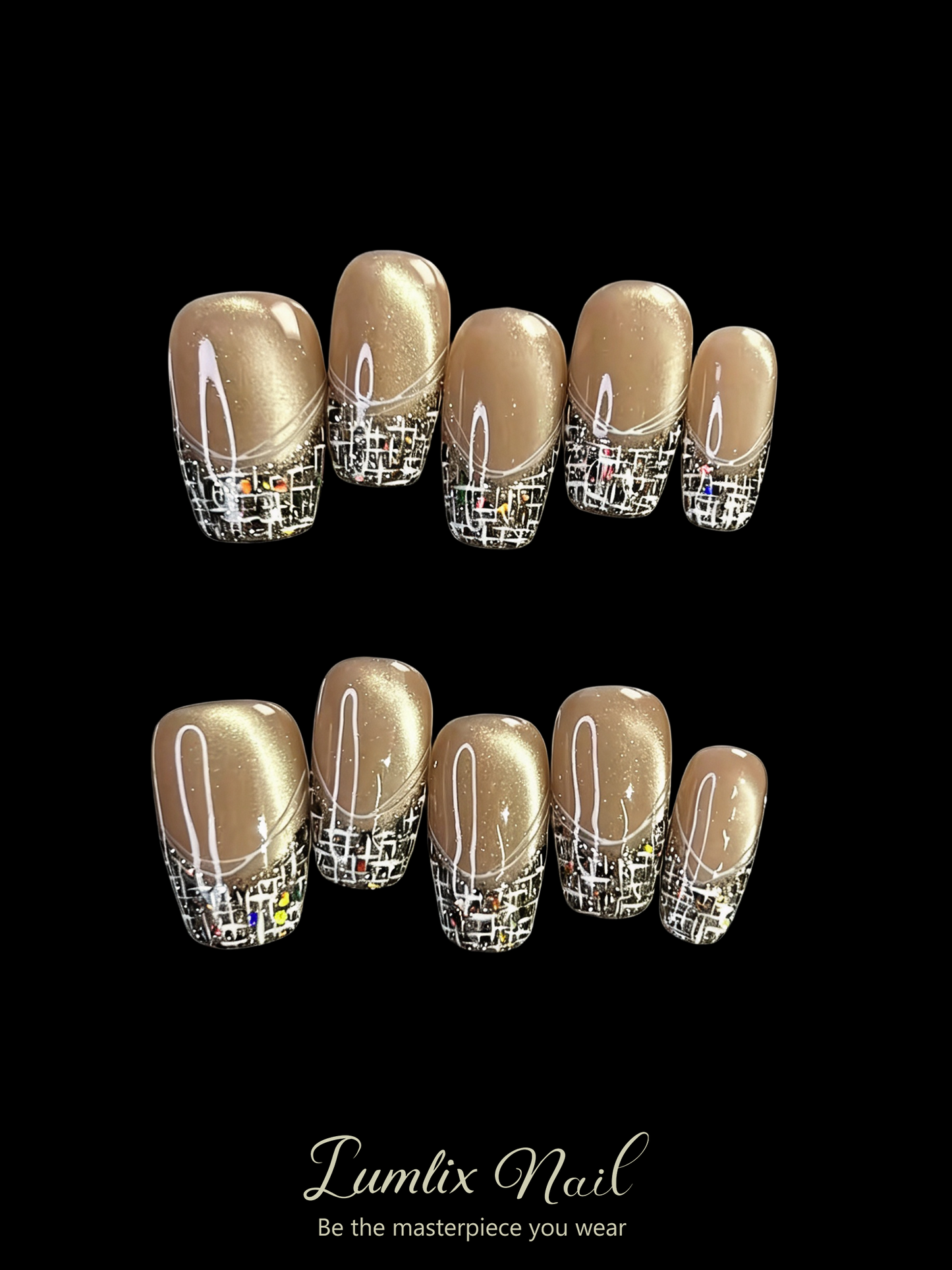 Golden Hour Mosaic | LUMlix Haute Nail