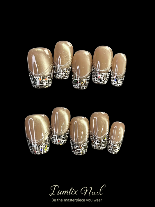 Golden Hour Mosaic | LUMlix Haute Nail