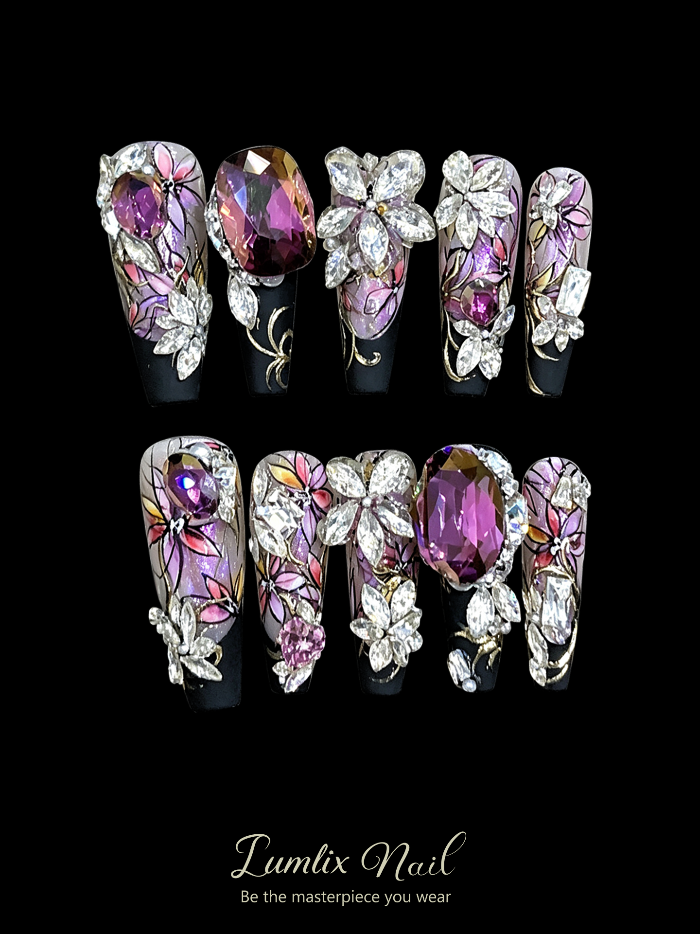 Persephone's Amethyst Garden | LUMlix Haute Nail