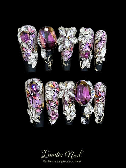 Persephone's Amethyst Garden | LUMlix Haute Nail