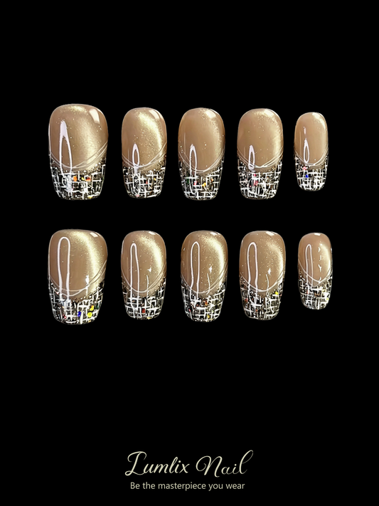 Golden Hour Mosaic | LUMlix Haute Nail
