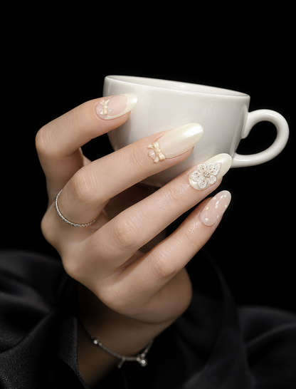 Flora's Porcelain Waltz | LUMlix Haute Nail