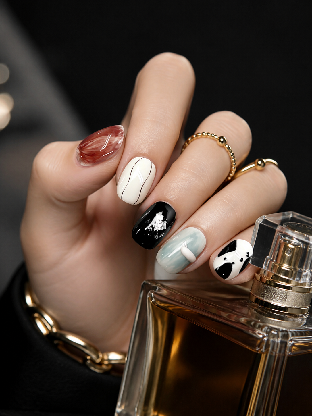 Abstract Marble Reverie | LUMlix Haute Nail
