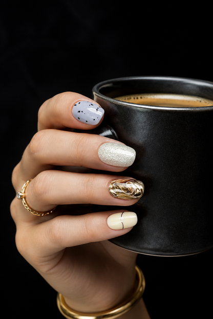 Abstract Marble Reverie | LUMlix Haute Nail