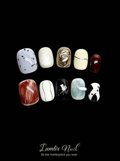 Abstract Marble Reverie | LUMlix Haute Nail