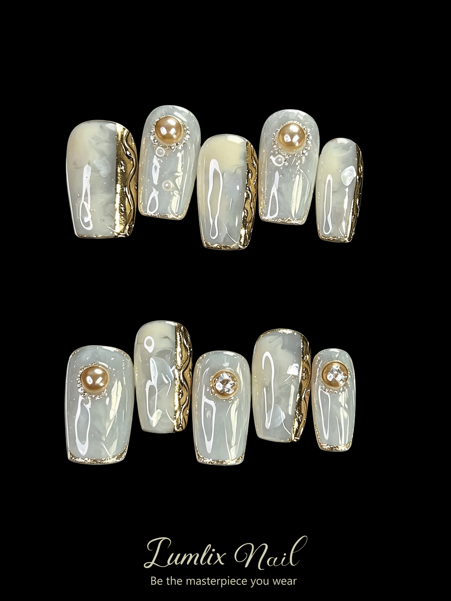 Lumière de Marbre Doré | LUMlix Haute Nail