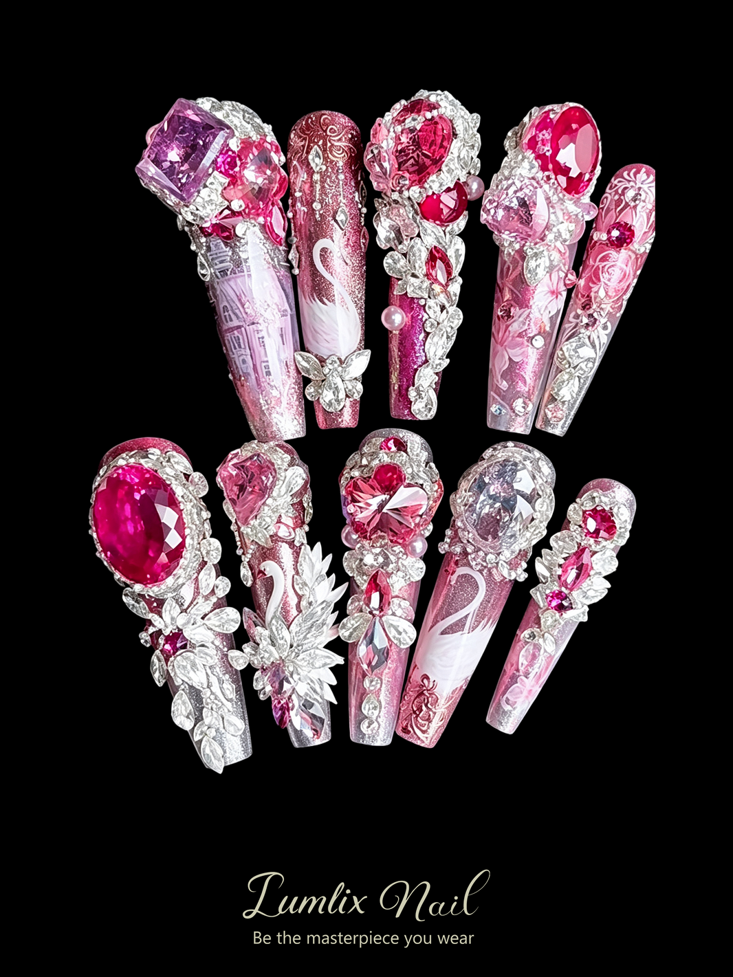 Crimson Swan's Royal Ballad | LUMlix Haute Nail