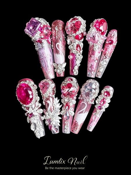 Crimson Swan's Royal Ballad | LUMlix Haute Nail