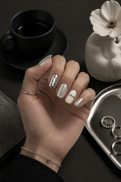 Platinum Mirage | LUMlix Haute Nail