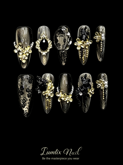 Noir Gilded Sovereign | LUMlix Haute Nail