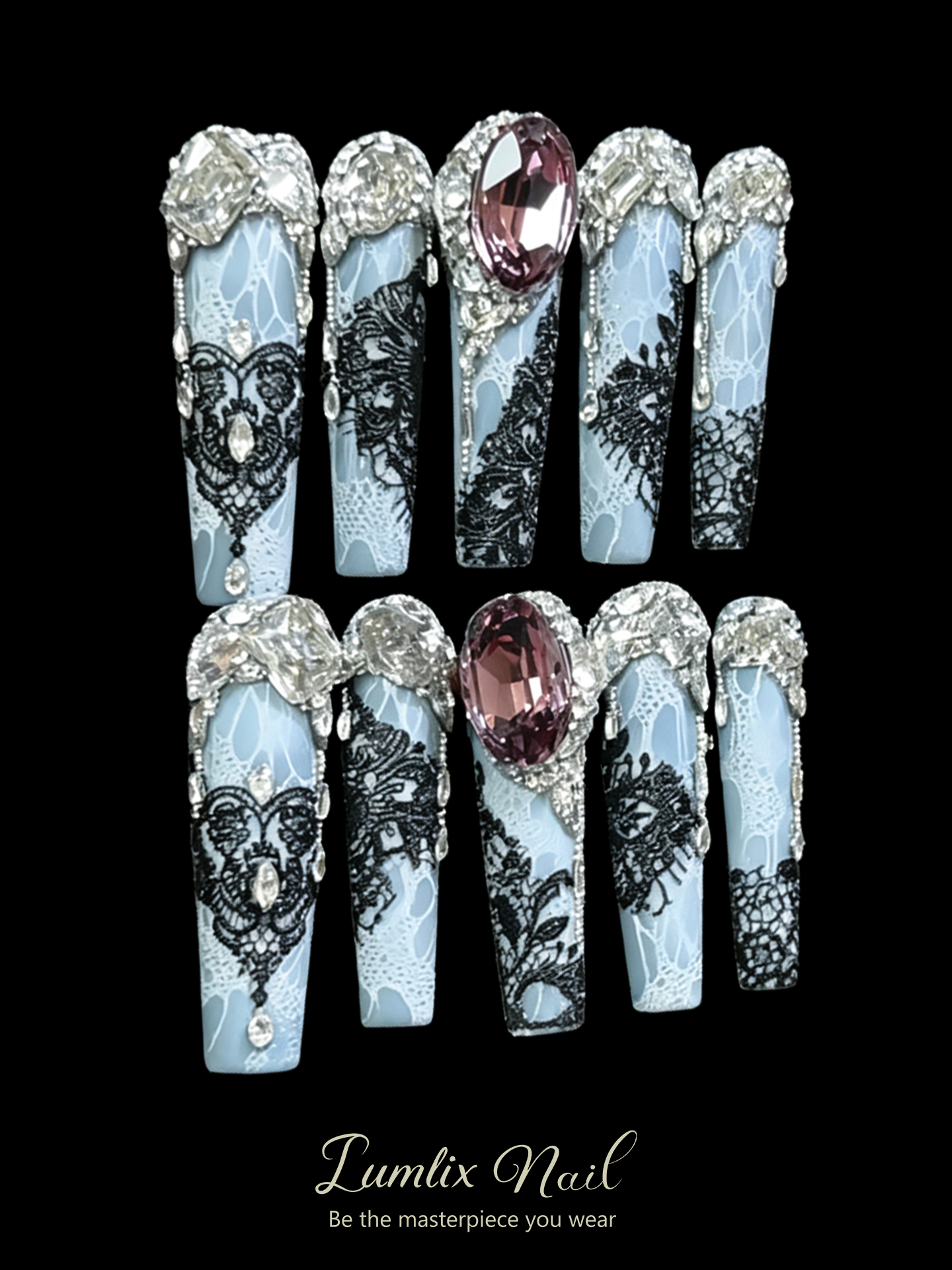 Midnight Lace Reverie | LUMlix Haute Nail