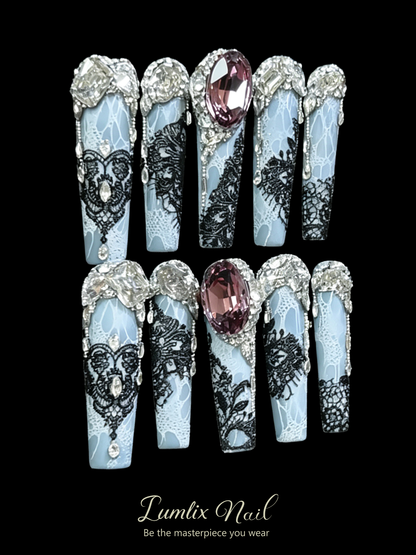 Midnight Lace Reverie | LUMlix Haute Nail