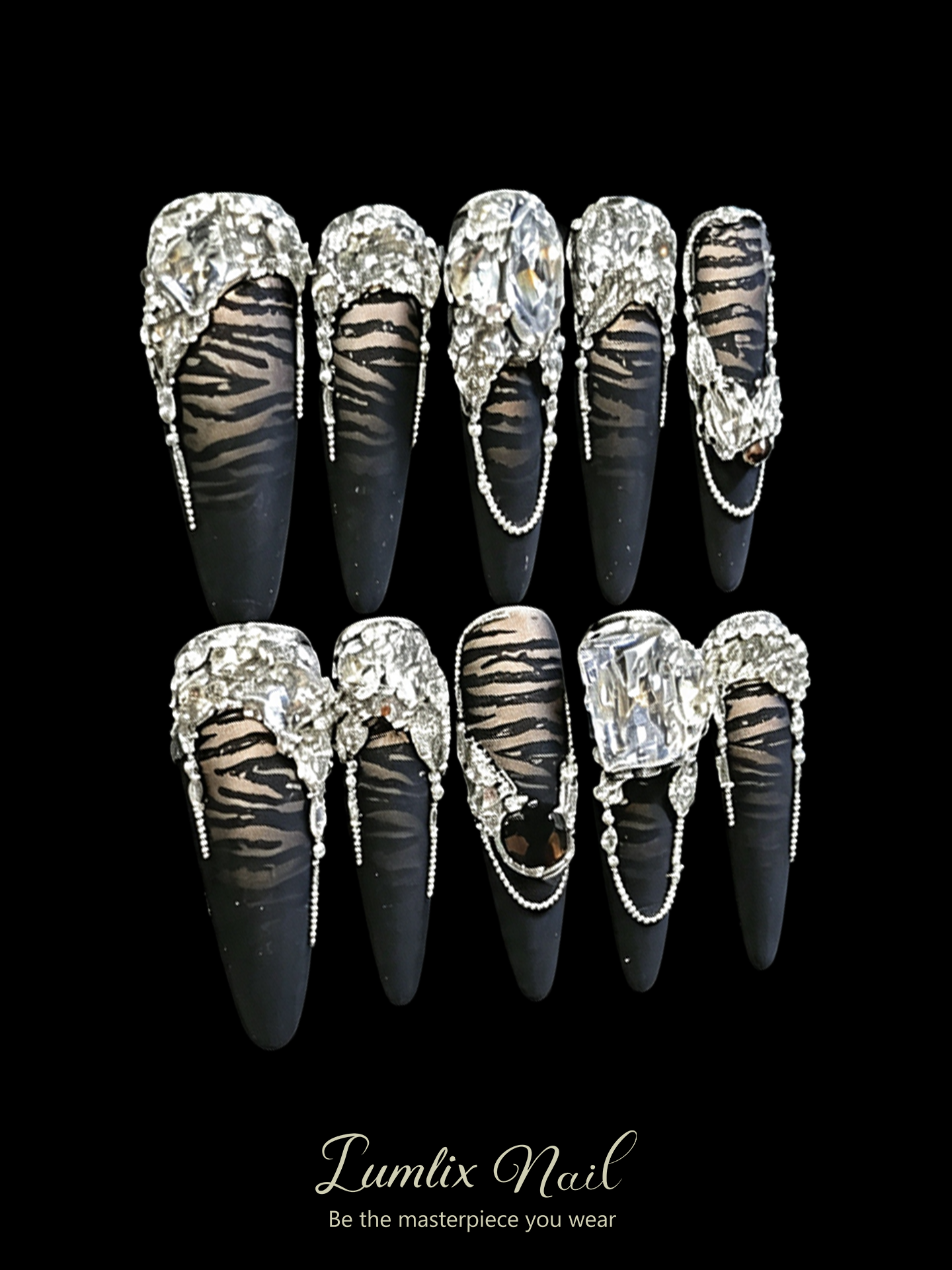 Obsidian Zebra Noir | LUMlix Haute Nail