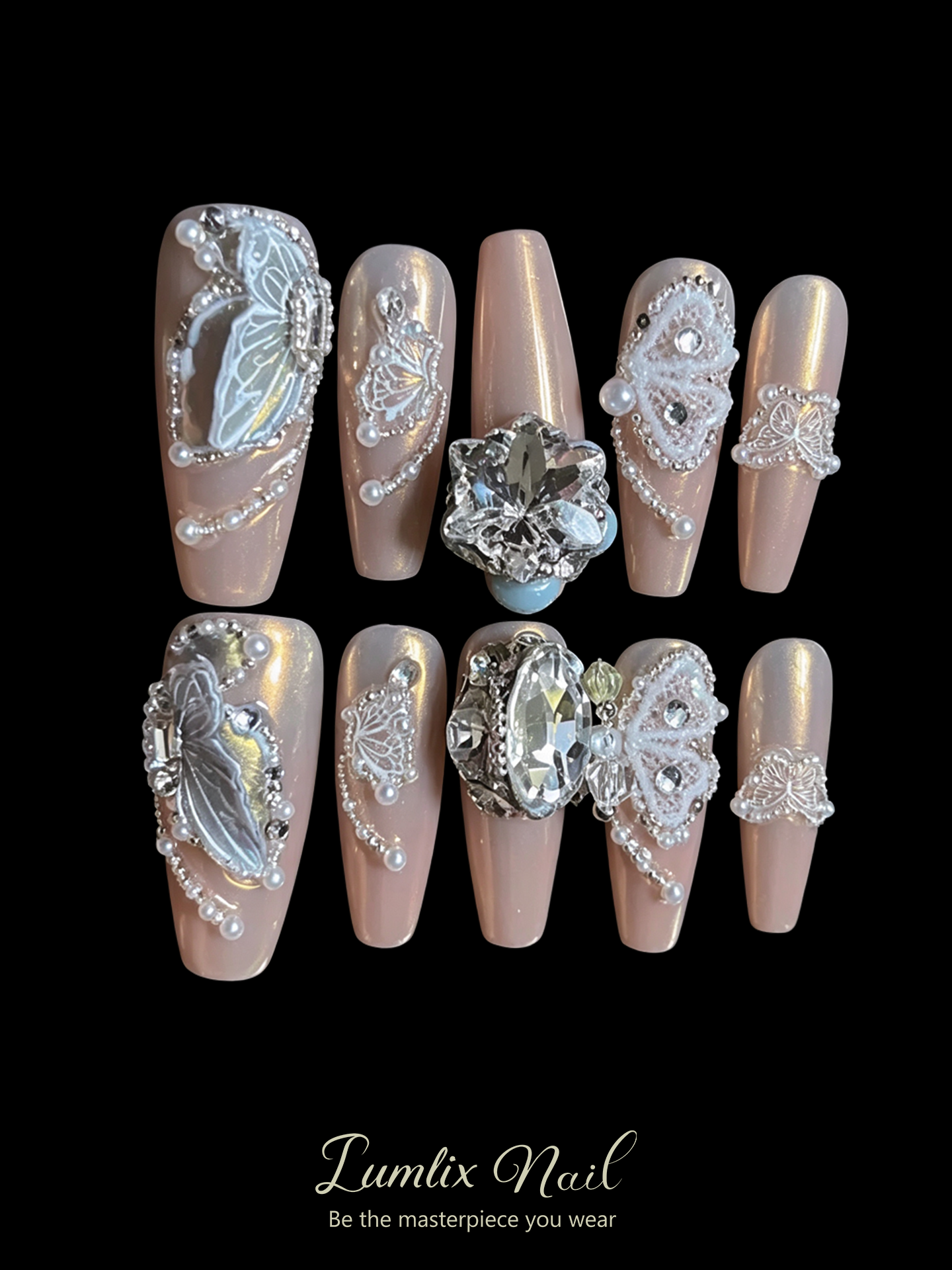 Celestial Silver Butterfly | LUMlix Haute Nail