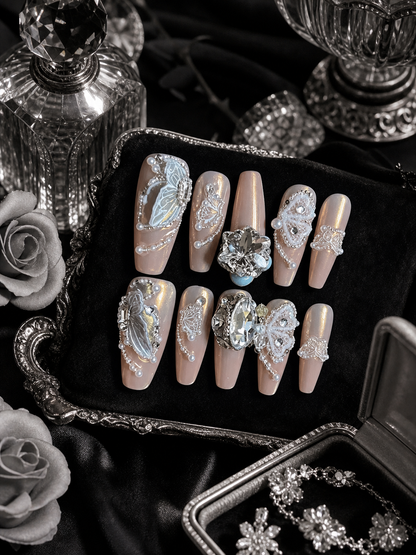 Celestial Silver Butterfly | LUMlix Haute Nail