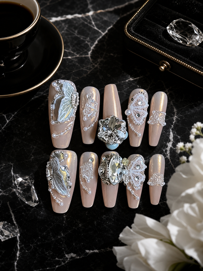 Celestial Silver Butterfly | LUMlix Haute Nail