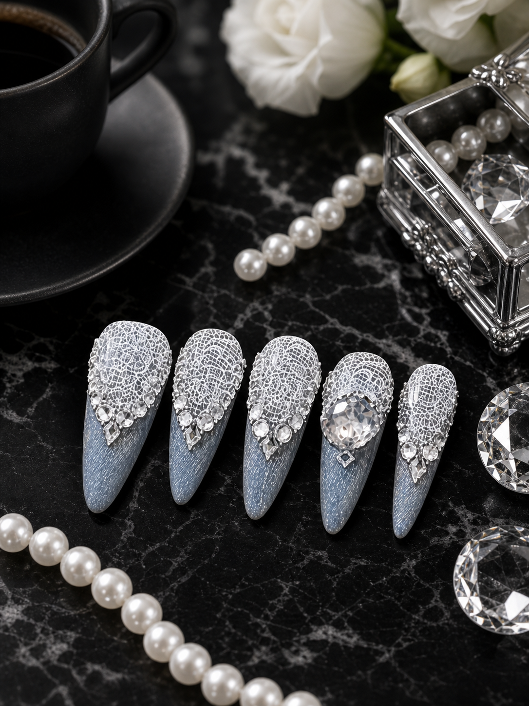 Celestial Lace Nocturne | LUMlix Haute Nail