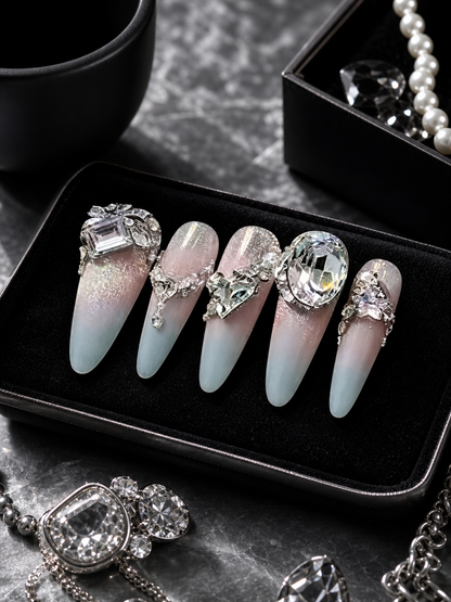 Aurora Frost Diamond Cascade | LUMlix Haute Nail