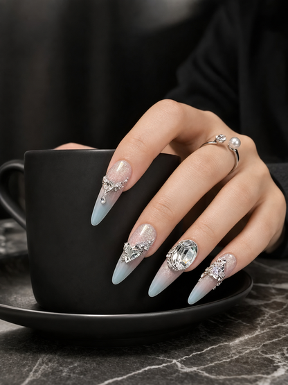 Aurora Frost Diamond Cascade | LUMlix Haute Nail