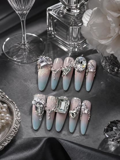 Aurora Frost Diamond Cascade | LUMlix Haute Nail