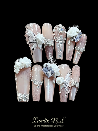 Blush Lace Nocturne | LUMlix Haute Nail