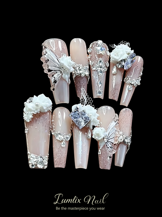 Blush Lace Nocturne | LUMlix Haute Nail