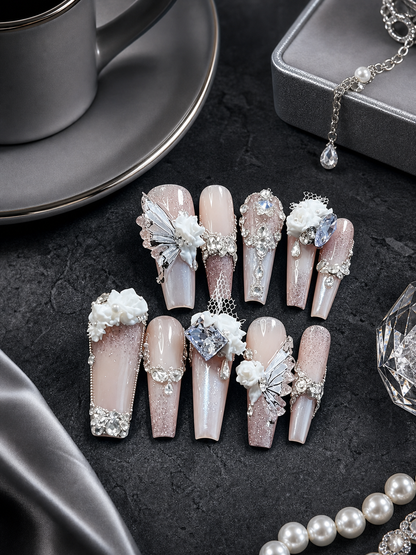 Blush Lace Nocturne | LUMlix Haute Nail